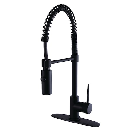 Gourmetier LS8770NYL New York Single-Handle Pre-Rinse Kitchen Faucet, Matte Black LS8770NYL